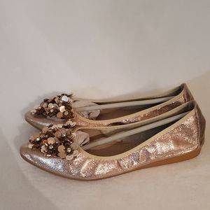 Elegant Rose Gold Ballet Flats